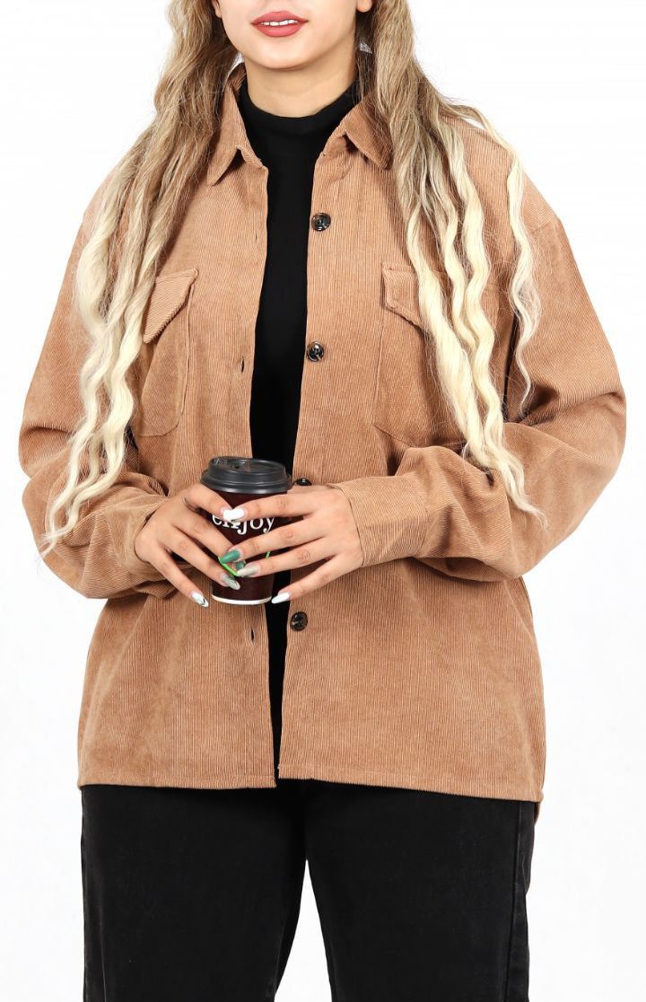 شومیز مانتویی مخمل کبریتی ریز