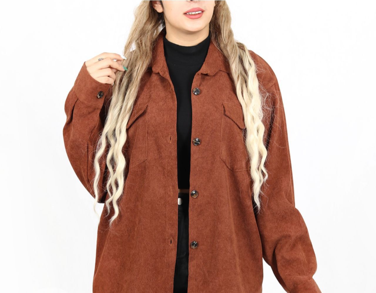 شومیز مخمل کبریتی ریز