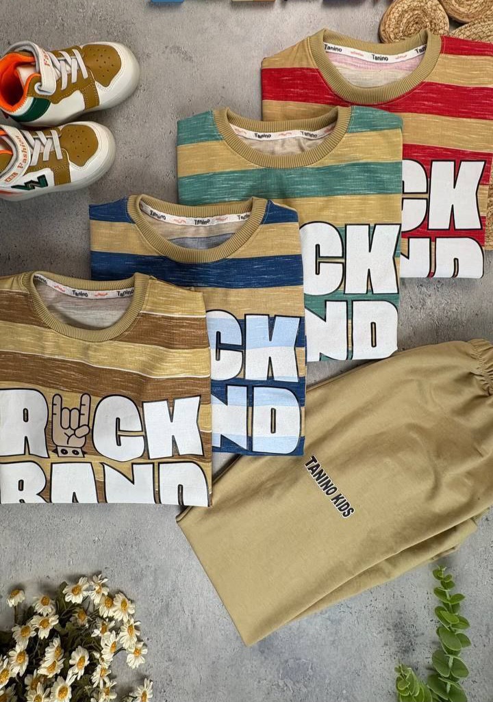 ست بلوز و شلوار پسرانه پنبه لاکرا با شلوار دورس سایز ۶۵