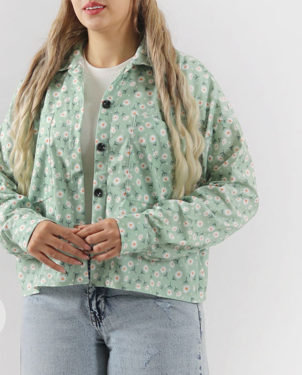 شومیز زنانه مخمل کبریتی ریز گلدار  سوپر لش