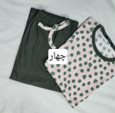 ست تیشرت و شلوار زنانه با کیفیت جنس کبریتی ریز اعلا